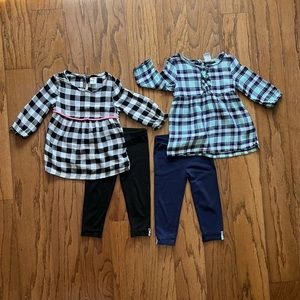 Girls size 3T Gingham & Plaid 2 piece set Bundle
